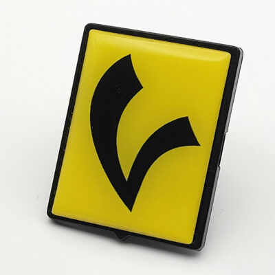 Vespa-Piaggio Emblem – Yellow with Black "V"