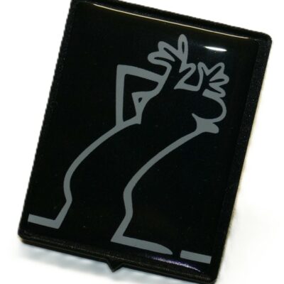 Vespa-Piaggio Emblem – Silhouette Männchen – Schwarz/Grau