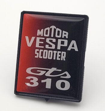 Vespa Motor Scooter GTS 310 Emblem – Red and Black Style